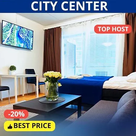 Center 1r With Perfect View, Parking Apartament Oulu
